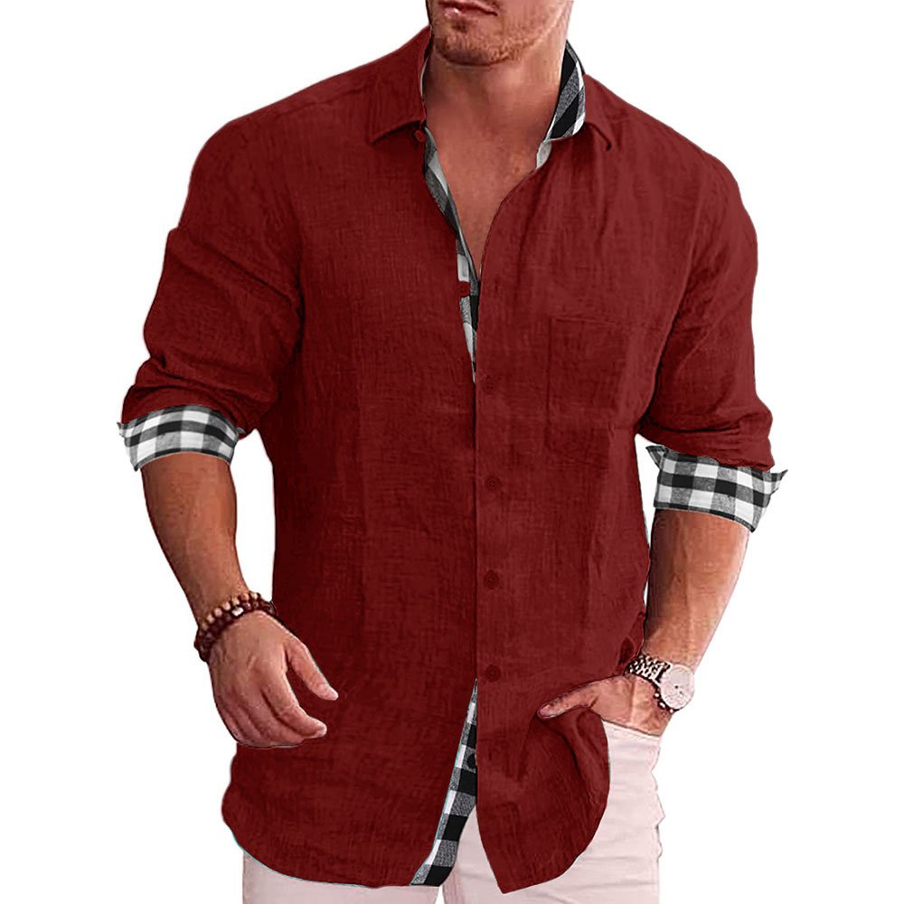 Summer Gentleman Paneled Casual Buttons  Pocket Shirt