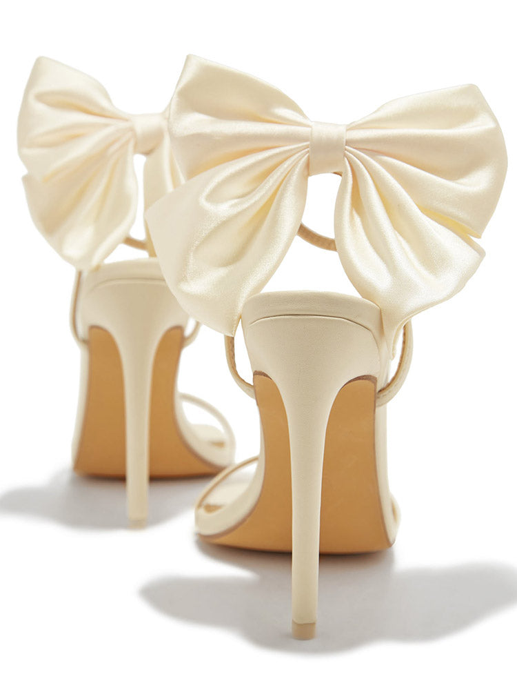 Fairytale Ankle Strap Bow Heel Sandals