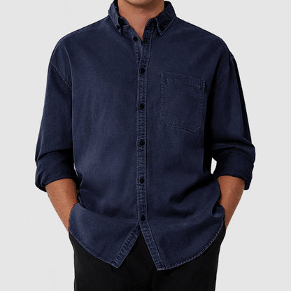 Men's Casual Premium Washed Cotton Pocket Shirt