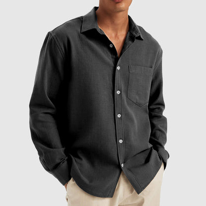 Men's Everyday Casual Solid Color Comfortable Long Sleeve Shirt