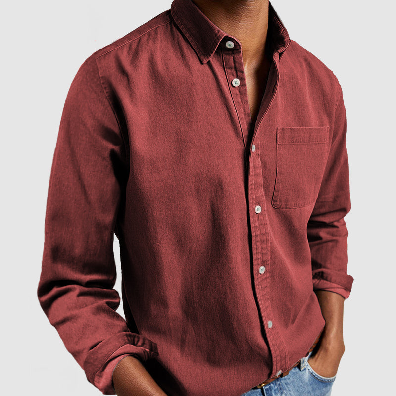 Gentleman's Casual Cotton Basic Shirt