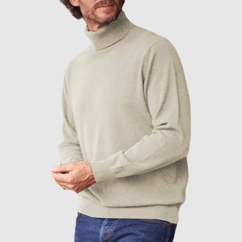 Men's Slim Fit Basic High Neck Cashmere Turtleneck