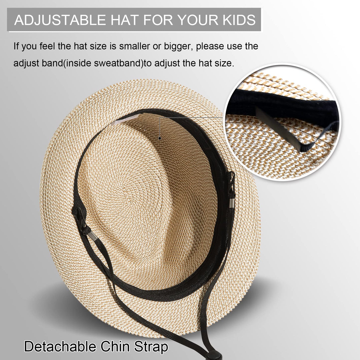 Men Short Brim Straw Hat Panama Fedora Hat Summer Beach Sun Trilby Hat Packable Roll Up Hat