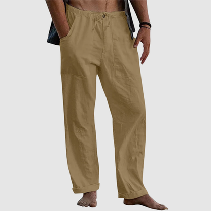 Men's linen beach casual loose-fitting pants