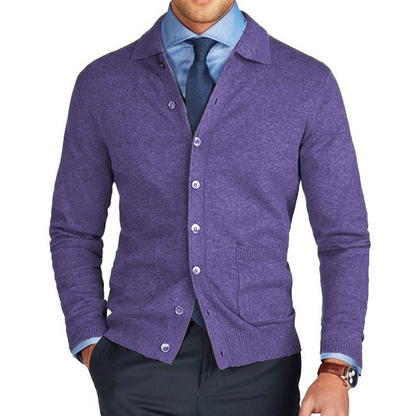 Men's Classic Lapel Pocket Knit Cardigan