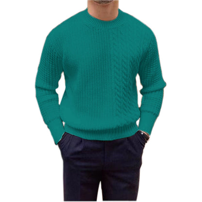 Men's round neck long sleeve casual knitted cashmere sweater