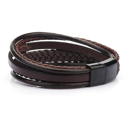 Fashion leather rope hand woven bracelet men's bracelet