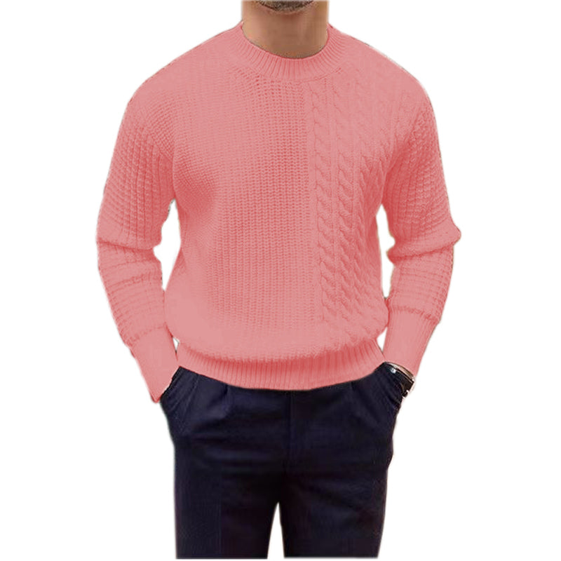 Men's round neck long sleeve casual knitted cashmere sweater