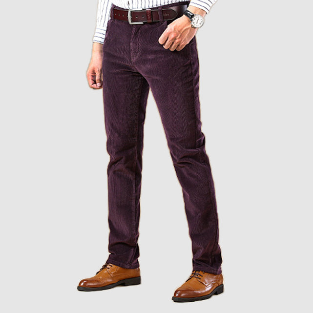 Men's Casual Corduroy Elastic Long Pants