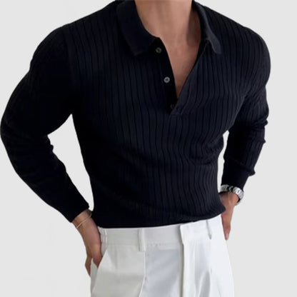 Men's Gentleman Polo Neck Long Sleeve Sweater