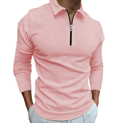 Men's new zip long sleeve T-shirt top