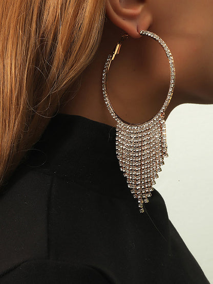 Women's Rhinestone Hoop Earrings