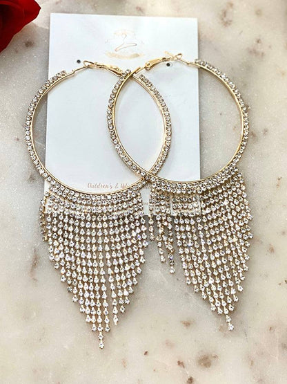 Women's Rhinestone Hoop Earrings