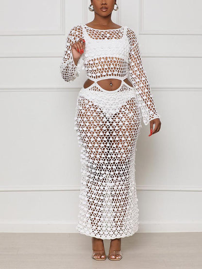 Sequin Crochet Dress Cover Up