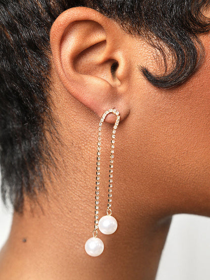 Women's Pearl Tip Drop Earrings